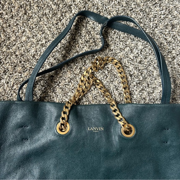 Lanvin Leather Tote with Gold Chain - Picture 2 of 7